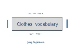 Clothes vocabulary SECOND GRADE