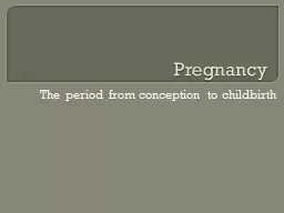 Pregnancy The period from conception to childbirth