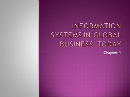 Information Systems in Global Business  Today