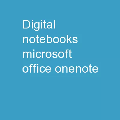 Digital Notebooks Microsoft Office OneNote