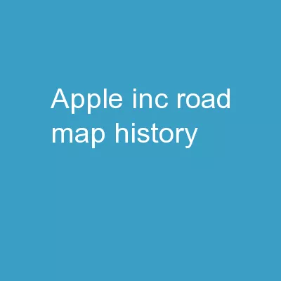 Apple Inc. Road Map History