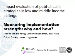 Impact evaluation  of public health strategies in low and middle-income settings
