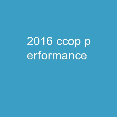 2016 CCoP  P erformance