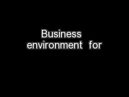 Business  environment  for