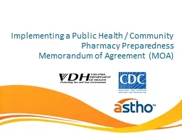 Implementing a Public Health / Community Pharmacy Preparedness