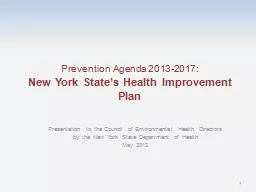 Prevention Agenda 2013-2017: