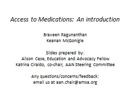 Access to Medications: An introduction