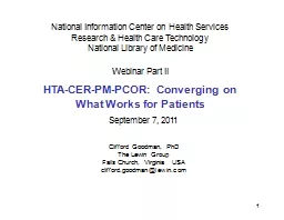1   National Information Center on Health Services Research & Health Care Technology