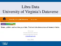 Libra Data University of Virginia’s
