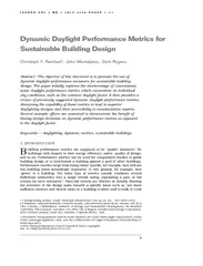 Dynamic Daylight Performance Metrics for Sustainable B