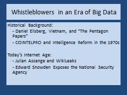 Whistleblowers in an Era of Big Data