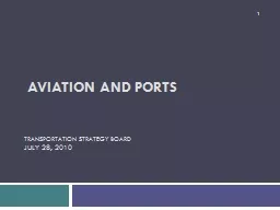 Aviation and Ports  Transportation Strategy Board
