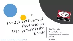 The Ups and Downs of Hypertension Management in the Elderly