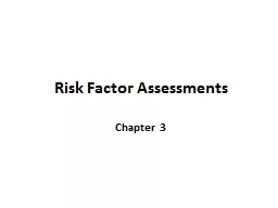 Risk Factor Assessments Chapter 3
