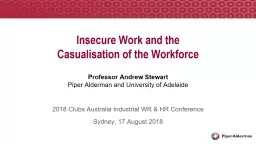 Insecure Work and the  Casualisation of the Workforce