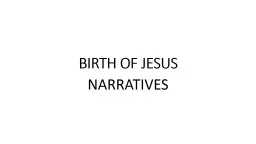 BIRTH OF JESUS NARRATIVES
