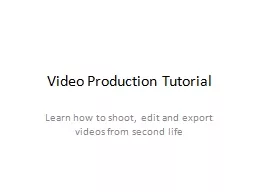Video Production Tutorial