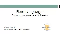Plain Language: A tool to improve health literacy