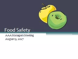 Food Safety  AAA Managers Meeting