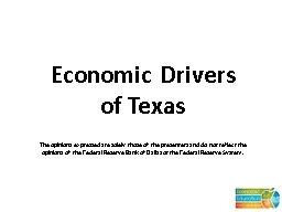 Economic Drivers  of Texas
