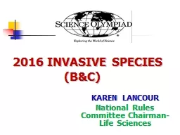 2016 INVASIVE SPECIES 			(B&C)