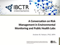 A Conversation on Risk Management in Environmental Monitoring and Public Health Labs