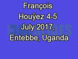 François Houÿez 4-5 July 2017, Entebbe, Uganda