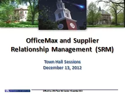 OfficeMax and Supplier Relationship Management (SRM)