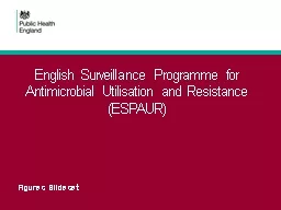 English Surveillance Programme for Antimicrobial Utilisation and Resistance (ESPAUR)