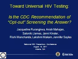Toward Universal HIV Testing: