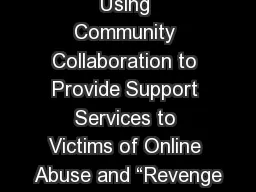 Using Community Collaboration to Provide Support Services to Victims of Online Abuse and