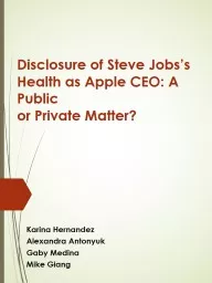 Disclosure of Steve  Jobs’s