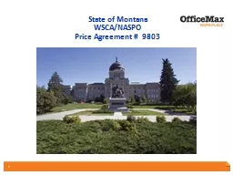 1 State of Montana  WSCA/NASPO