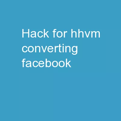 Hack for HHVM Converting Facebook