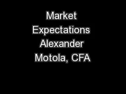 Market Expectations Alexander Motola, CFA