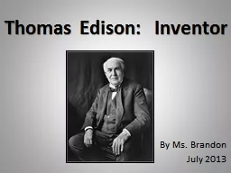 Thomas Edison:  Inventor