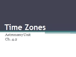 Time Zones Astronomy Unit