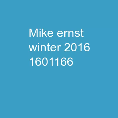 Mike Ernst /  Winter 2016