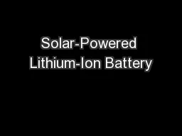 Solar-Powered Lithium-Ion Battery