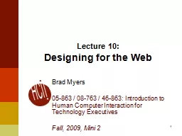 1 Lecture 10: Designing for the Web