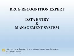 DRUG RECOGNITION EXPERT DATA ENTRY