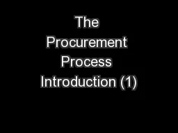 The Procurement Process Introduction (1)