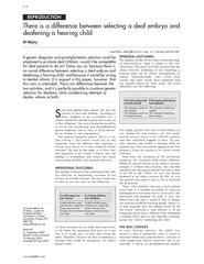  There is a difference between selecting a deaf embryo and deafening a hearing child