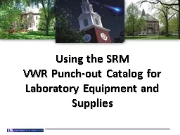 Using the SRM  VWR Punch-out Catalog for Laboratory Equipment and Supplies