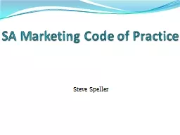 SA Marketing Code of Practice