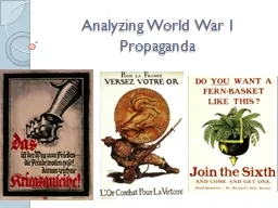 Analyzing World War I Propaganda