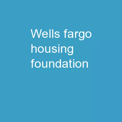 Wells Fargo Housing Foundation