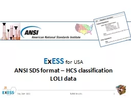 E x ESS  for USA   ANSI SDS format – HCS classification
