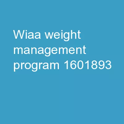 WIAA Weight Management Program
