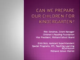 can we prepare our children for kindergarten?